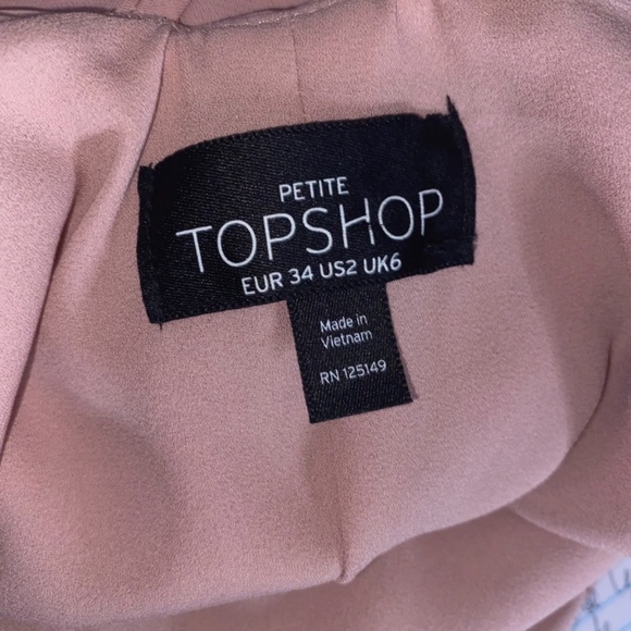 Topshop Blush Pink Size 2P Lined Spaghetti Strap Slip Dress Wedding Guest - Picture 5 of 7